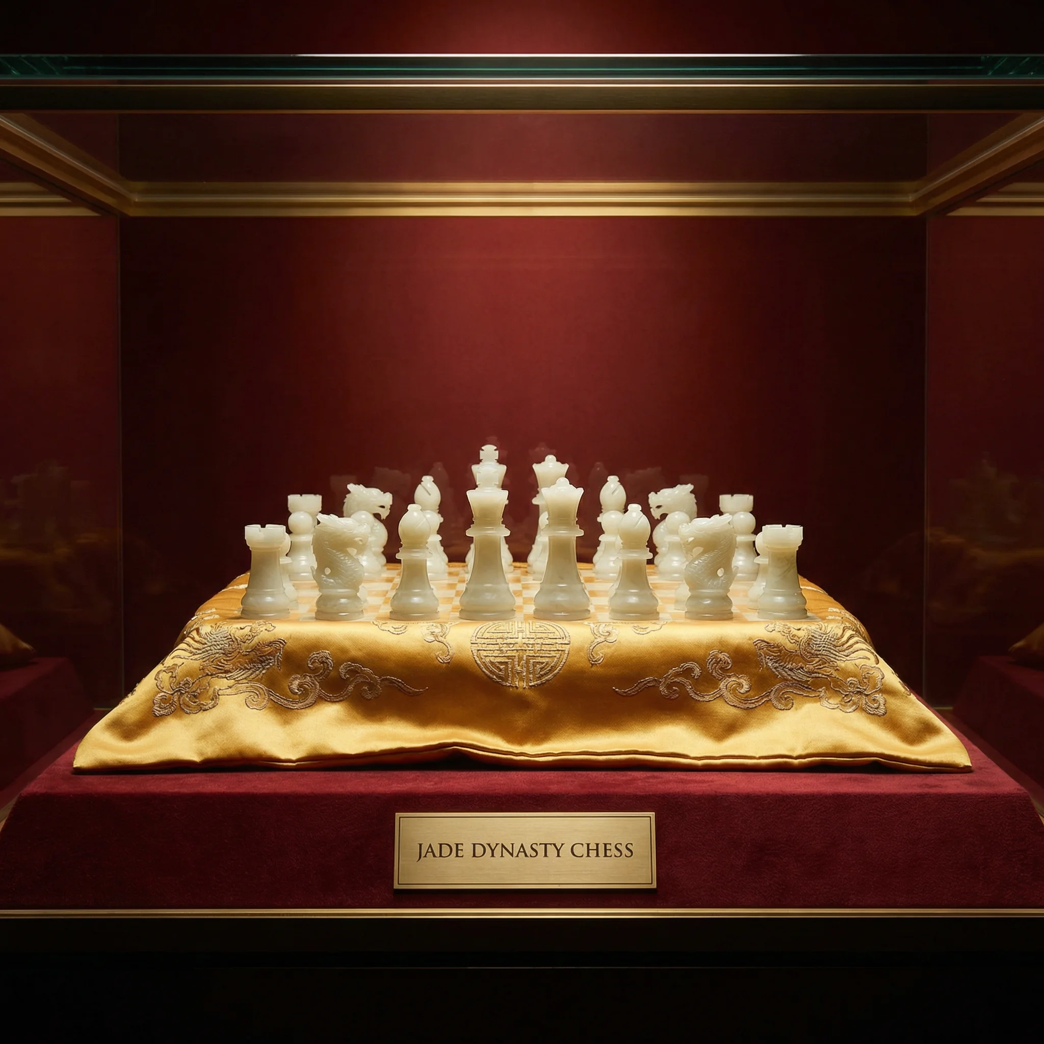 和田玉雕琢的宫廷棋盘，展示精美的 斗地主wangzhi官网